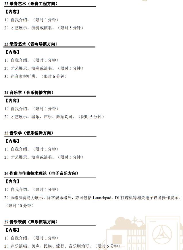 中國傳媒大學2023年藝術類本科招生考試復試內(nèi)容及要求