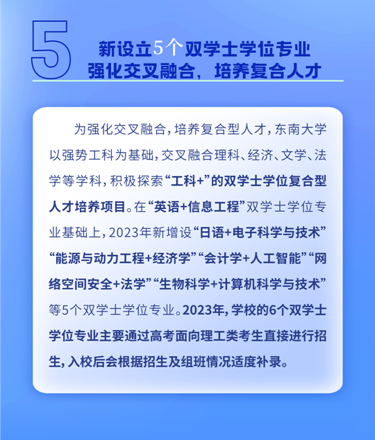 東南大學(xué)2023年本科招生8大亮點