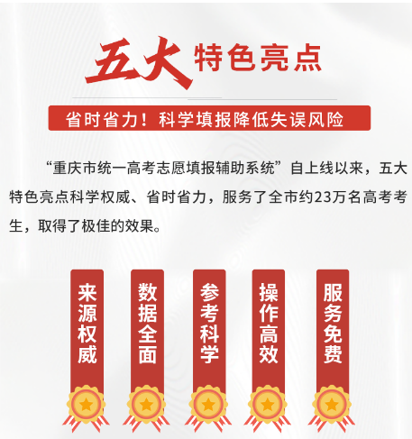 重慶市2023年統(tǒng)一高考志愿填報輔助系統(tǒng)【招生計劃查詢】功能上線啦！