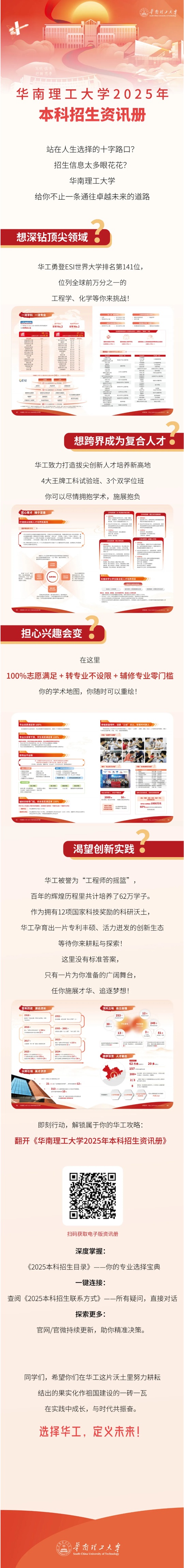 華南理工大學(xué)2025年本科招生資訊冊
